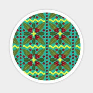 Holly Berries Pattern Magnet